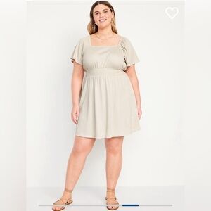Old Navy Waist-defined Flutter-sleeve Mini Dress